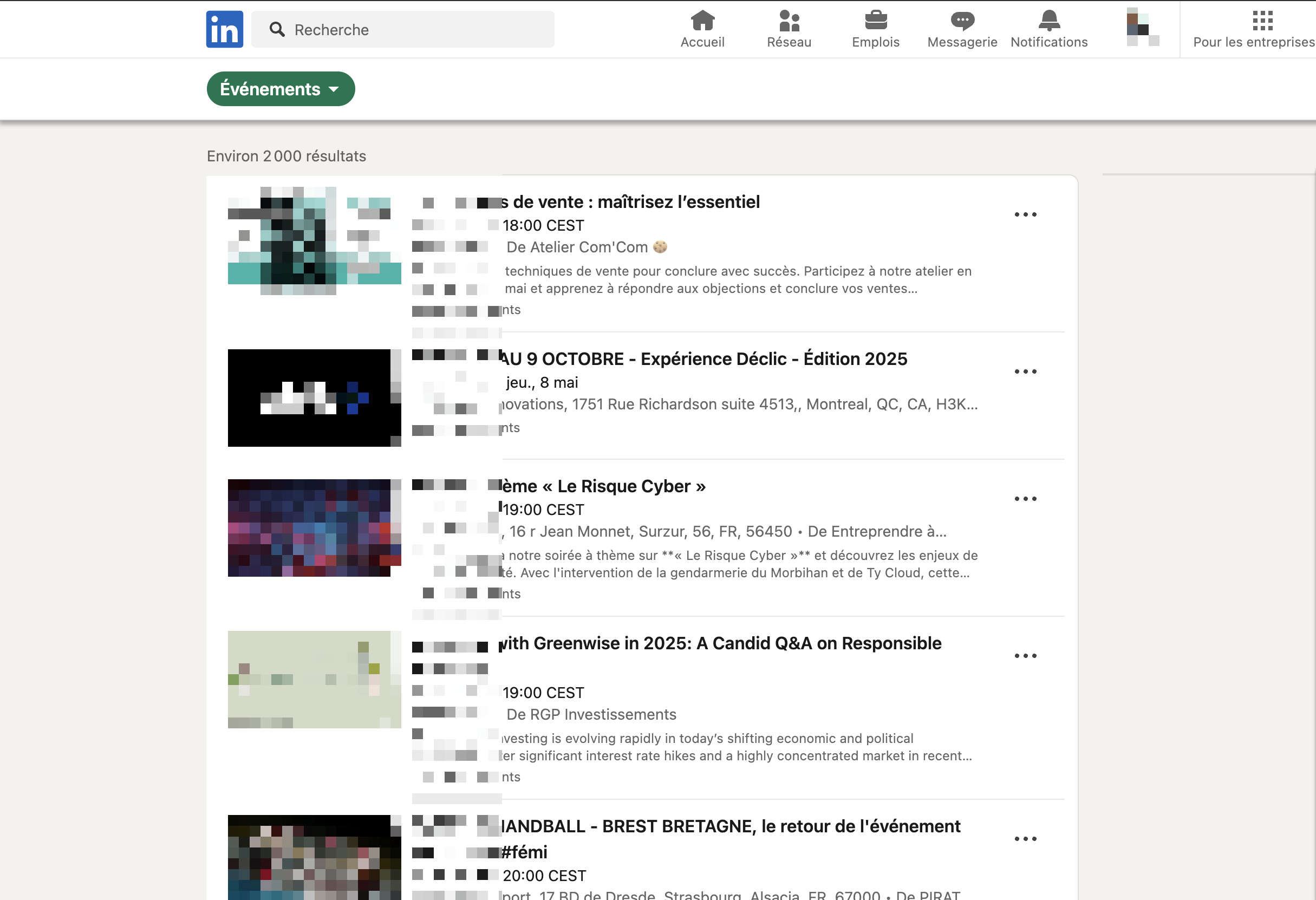 Rechercher un évènement