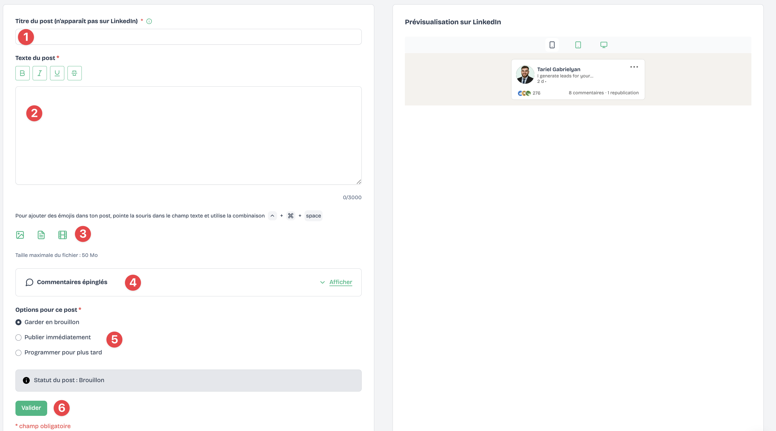 Rédiger une publication