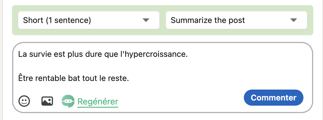 Commentaire généré