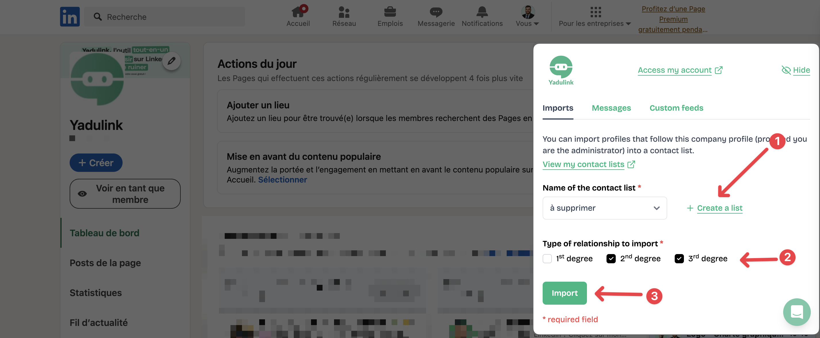 Importer les abonnés