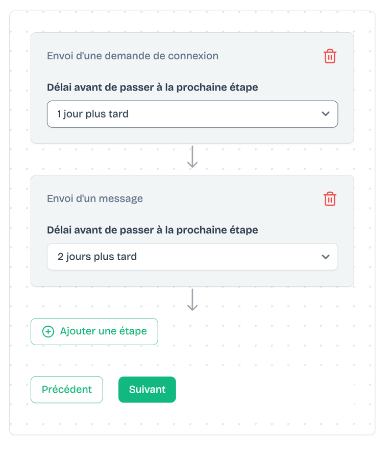 Configuration de la séquence